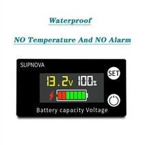 방수 DC 8V-100V 배터리 용량 표시기 리드 산 성 리튬 LiFePO4 자동차 오토바이 전압계 게이지 12V 24V 48V 72V, waterproof