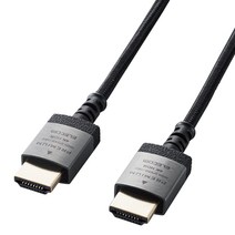 ELECOM HDMI 케이블 1m 슬림 프리미엄 하이 스피드 4K 2K (60P) 대응 나일론 메쉬 케이블 알루미늄 커넥터 블랙 DH-HDP14ES10SBK