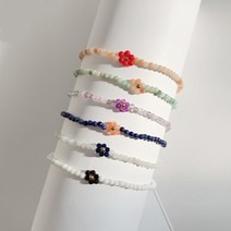 메리샵 천연석 플라워 원석팔찌 6color