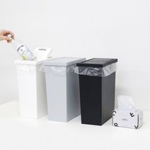 홈앤하우스 슬림 스윙 휴지통 8L + 전용 비닐봉투10L 50매, 상세설명 참조, 그레이