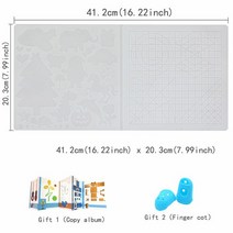 아이 3D 인쇄 펜 실리콘 디자인 패드 2 손가락 캡 장착 기본 템플릿 우수한 DIY 그리기, 03 White 41.2x20.3CM