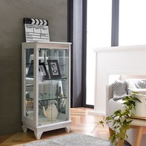 모던탑21 이지-프리미엄 500-3단 유리장식장 거실진열장 양주장, 브라운