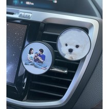 차량용 사진 석고 방향제 제작 포토 커플 반려동물 아기사진 송풍구방향제, 석고사각형