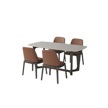 [까사미아] 그리시니 식탁 1800 세트(컬러 택1), 카멜브라운