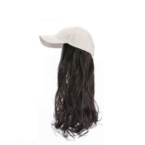 에이플랫 일체형 롱웨이브 야구 모자가발 w16_wh, 아이보리, 자연블랙, 1개