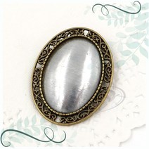 토이앤스티치/아르누보/타원/브로치/프랑스자수/반제품/당일발송, CF10-아르누보 타원 브로치