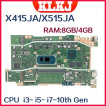 X515JA 메인보드 X415JA X515JF ASUS X515JAB X515JP V5200JA F515J 노트북 마더보드 Wi3 i5 i710th Gen 4GB8GB RAM UM, 3.I710TH UMA 4G