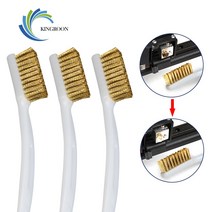 3D프린터노즐 3D 프린터 클리너 도구 구리 와이어 칫솔 2 개 노즐 히터 블록용 브러시 핸들 핫 엔드 청소 베드 부품, [03] copper and steel