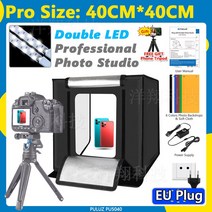포토부스 포토박스 조명 PULUZ-80cm 60cm 사진 LED 스튜디오 라이트 박스 포토 텐트 키트 6 색 배경 박스 탁상 촬영 소프트, EU Plug 40cm, EU Plug 40cm