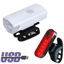 USB 충전식 자전거 라이트 세트 120 루멘 650 MAh 산악 자전거 사이클링 프론트 백 헤드 라이트 램프 손전, 흰색 세트 1, 협력사