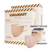 바반트2단황사방역마스크(KF94)소형(연한황색) 10매입 X 2박스, 카멜베이지, 2개, 10개