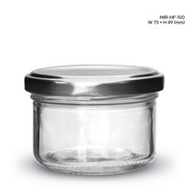 유리병 미르 미니하프 100ml 수입양념병 잼병 소분저장 미니병 밀폐용기, 실버