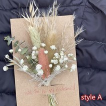 웨딩 결혼 장식품 소품팜파스 잔디 보헤미안 말린 꽃 미니 세트 봉투 인사말 카드 결혼식 초대장 선물 감사, 01 A
