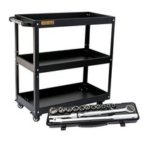 리벤토 3단 이동식 공구함+세신 소켓렌치세트 16PCS(둥근형) 복스알 MTB-720S 이동식공구대