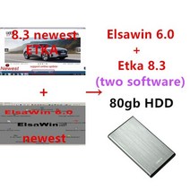 VW 자동차 수리 소프트웨어 그룹 차량 전자 부품 카탈로그 E T K 8.3 최신 ELSAWIN 6.0 Audi 2022, 250GB HDD silver