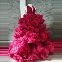 퍼프 러플 임산부 얇은 명주 그로스 가운 사진 촬영 러플 임산부 드레스 베이비 샤워 베이비 샤워, 9.S  4