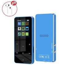 MP4 1.8 인치 메탈 터치 mp3 mp4 음악 플레이어 블루투스 호환 5.0 fm 라디오 비디오 재생 832gb 전자 책 hifi 플레이어 워크맨, 푸른, 32g으로, 파란_With 32G