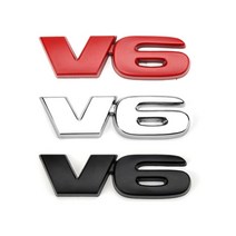 자동차엠블럼 이니셜 금속 자동차 스티커 스타일링 V6 엔진 로고 엠블럼 트렁크 스포츠 터보 배지 3D 데칼, 01 은_01 V6