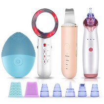[두빛나래몰] 피부 탄력 마사지기 갈바닉 고주파 초음파 홈케어 뷰티 괄사 피부 관리기 워터 필링 초음파 피부 스크러버 얼굴 마사지 무선 주파수 얼굴 미용 여드름 제거제 적외선, 5-상자 없는 eu 플러그