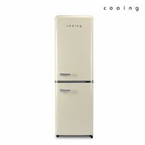 쿠잉전자 레트로 콤비 일반형냉장고 방문설치, 크림, REF-C153C