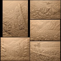 STL 형식의 풍경 3D 모델 릴리프 3d 인쇄 파일 CNC 라우터 조각 아트캠 갈망 5 개, 한개옵션0