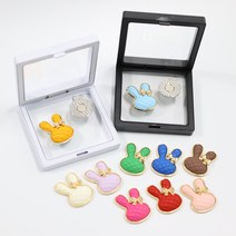 [더블이글] (선물용) 퀼팅 토끼 골프볼마커 + 자석모자클립 세트 _ 볼마크 홀인원 버디 선물 캐디 라운딩 필드, 화이트, 라이트핑크