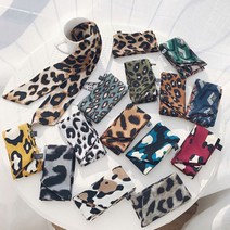 호피 무늬 짧은 띠 레오파드 간절기 작은 트윌리 리본 블루 가방 여성 여자 가을 스카프, LC-15