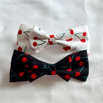 로즈데이드 핸드메이드 데일리 왕삔 악세사리 자동핀 화이트 블랙 체리봉봉 리본헤어핀