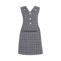 FanGgg 2pcs 여름앞치마 옷깃 민소매 앞치마 원피스형앞치마 앞치마 린넨앞치마, 그레이