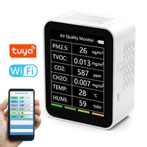 다기능 5in 1/6 1 CO2 미터 디지털 온도 습도 측정기 이산화탄소 TVOC HCHO 감지기 대기 질 모니터, 03 type2