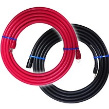 KAUSMEDIA R22-8s 300cm 케이블 KIV 22sq 케이블 3m 압착 단자 8mm 8s 병렬 인버터 전기 기기용 비닐 절연 전선 KIV선 케이블 레드 블랙 세트 민코타 접속