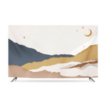 명화 티비 TV 덮개 가리개 인치 종류별 무지개 럭셔리 거실 모니터 먼지 커버 42 55 65 75 액자 풍경 HA11, 42인치 하오웨