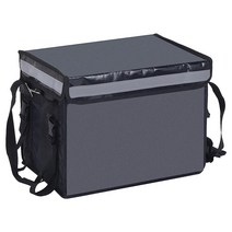 PATIKIL 음식 배달 XXL용 단열 가방 46 x 34 34cm(18.25 13.4 13.4인치) 칸막이 포함 뜨겁거나 차가운 피자 음식용 케이터링 보온 식품 블랙 (48L), XXL(18.1