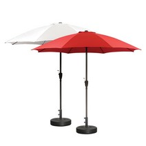 화이트 레드색상 유리섬유 살대 야외카페 정원 편의점 캠핑장 옥상용 아웃도어용 야외파라솔, 화이트(베이스별도)
