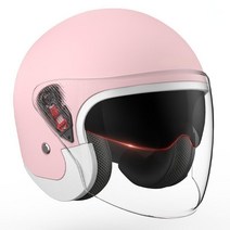 korea오토바이 헬멧 추천 남녀 사계절 킥보드 머리보호 2종소형 바이크 원동기, 핑크 중형 이중 실드