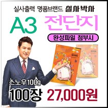소량전단지 디자인, 완성데이타 (수정0회) 제공, A3-양면 100장