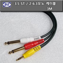 신길전자 3.5스테레오 -5.5모노 2핀 국산케이블, 3M