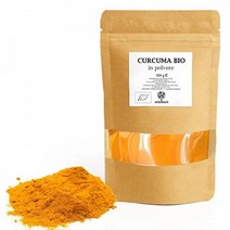 ERBOTECH 강황 가루 100g 100% 순수 항원 무첨가 GMO 프리 비건 및 글루텐 Made n taly, 100 G