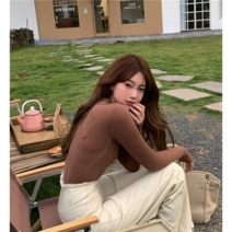 브이넥 카라 긴팔 면티 티셔츠 쫀쫀 슬림 가을 겨울 봄