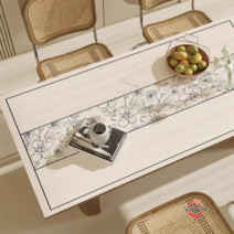 테이블매트 고급스러운 식사매트 바람 심플 거실 티테이블 식탁보 방수 오일방지 파마방지 워싱프리, 멋진 정원 [원터치는 깨끗합니다], 70*130cm