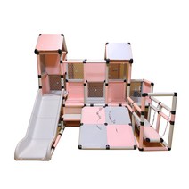 디오실내정글짐 미끄럼틀 그네 다기능놀이터 DS-014-5칸 (일본수출용 모델), 핑크-그레이
