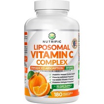 NUTRIFIC 고함량 리포좀 비타민C 보충제 1500mg 비건 180캡슐