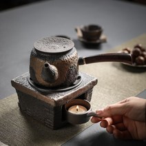 볼케이노화로대 미니화로 드럼통화로 레트로 내열성 차 스토브 중국 기본 여행 사모바르 촛불 차 스토브 버너 캠핑 따뜻한 히터 주방 악세사리, 사중주