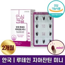 안국 루테인 지아잔틴 미니 60캡슐 목넘김 편한 초소형 캡슐 눈노화 눈건강 핵심 성분 선명한 눈 맑은 시야 하루 권장량 100% 함유 홈쇼핑 방송 식품 정품 식약처인정, 1박스 (2개월분), 90.91mg x 60캡슐