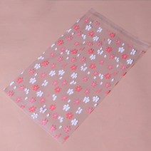예쁜 꽃무늬 포장 OPP 접착식 비접착 비닐 봉투, 100장 접착식 18x28+3