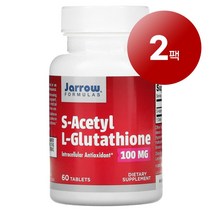 JarrowFormulas 항산화 관리 S-아세틸 L-글루타치온 S-Acetyl L-Glutathione 100mg 60정 1팩, 2팩