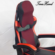 티나핸드 차량용 등쿠션 사무실 의자 받침대 등받이 허리 받침 쿠션 등받이쿠션, 와인