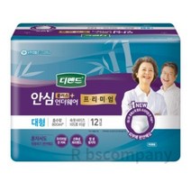 디펜드 남녀공용 프리미엄 안심플러스 언더웨어 성인기저귀 대형, L대형, 12매입, 2개