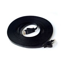 [해외] CAT6 RJ45 플랫 이더넷 케이블 트위스트 페어 1m 2m 3m 10m 20m 컴퓨터 네트워크 케이블 Cat6 ADSL 허브 카메라 라우터 ATM UTP 케이블, Black 15m