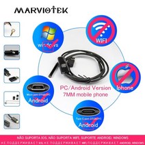 핸드폰 내시경 카메라 에바크리닝 통풍구 냄새 제거 배관 하수구 크리닝 산업용 7mm wifi 내시경 카메라 hd 방수 usb 검사 내시경 카메라 wifi for ios pc, 10m, 7mm 내시경